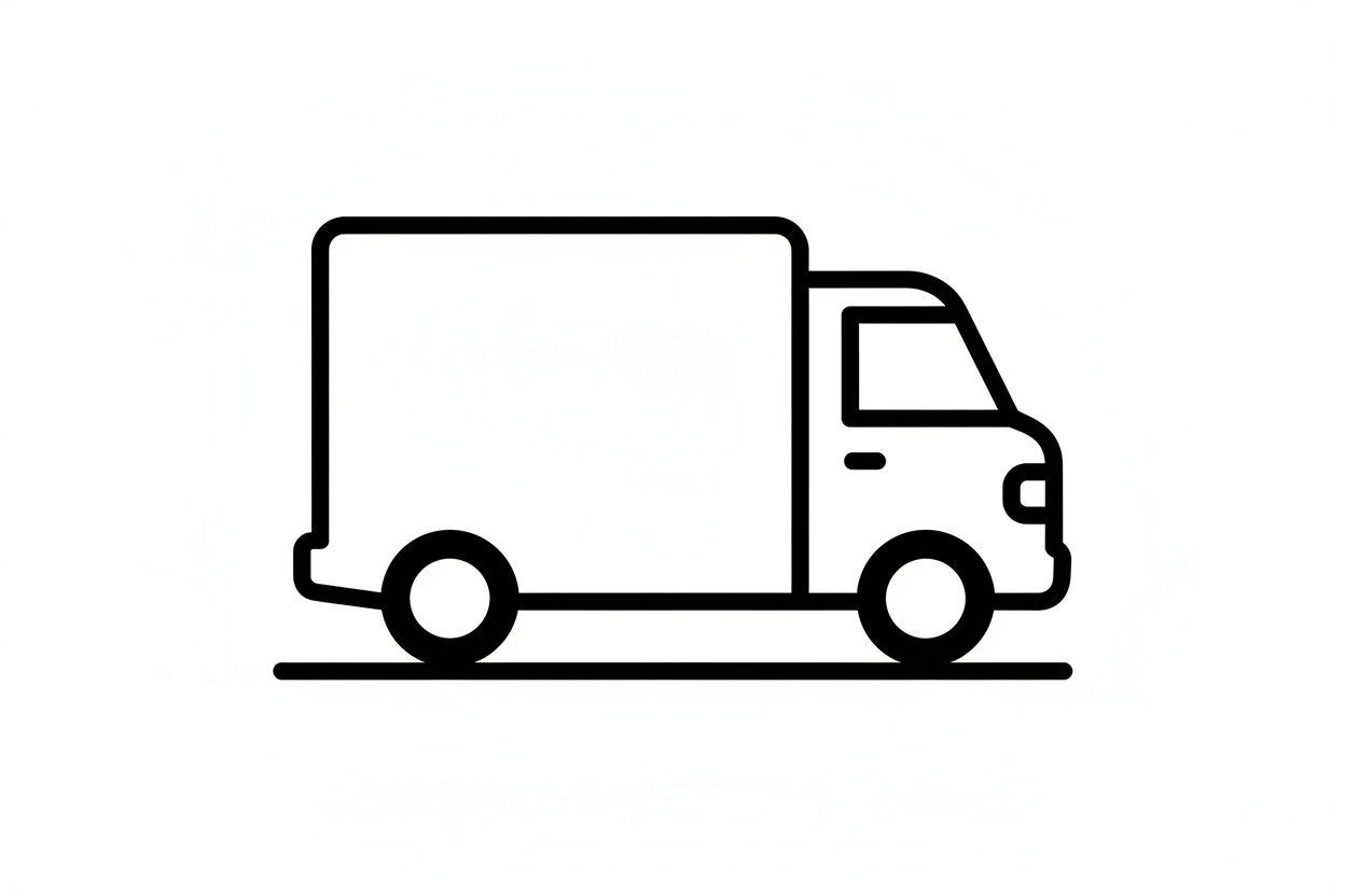 carro de envio blanco y negro