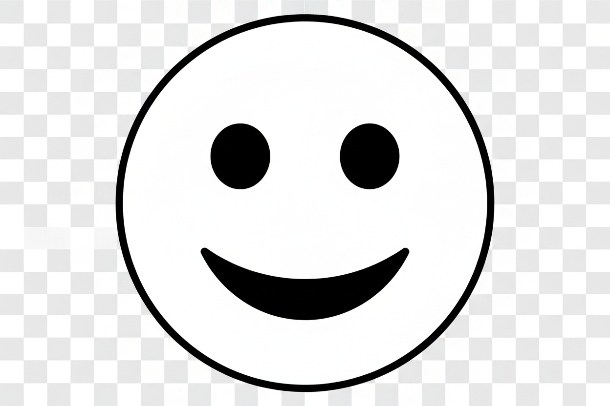 carita feliz en blanco y negro sin fondo